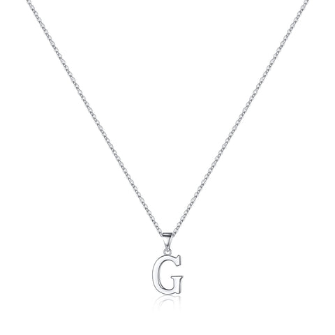 TINGN S925 Sterling Silver Initial Necklace for Women Girls, Dainty Hypoallergenic Initial Necklace Dainty Letter Alphabet Pendant S925 Sterling Silver Necklace for Women Girls(G)