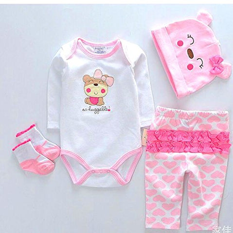 Reborn Baby Dolls Clothes Girl Pink Outfits for 20"- 22" Reborn Doll Girl Clothing