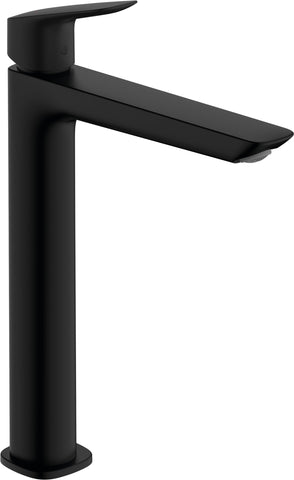 Hansgrohe 71257670 Logis Single Lever Basin Mixer 240 Fine for wash Bowls with pop-up Waste Set, matt Black, spout Height 240mm