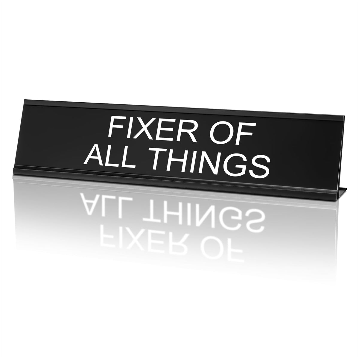 MUUPEG Funny Desk Signs for Office, Novelty Nameplate Funny Office Decor Black Desk Plaque for Women Men, Coworker Gift Office Home Desk Supply Accessories, 7.9 x 2.17 Inch