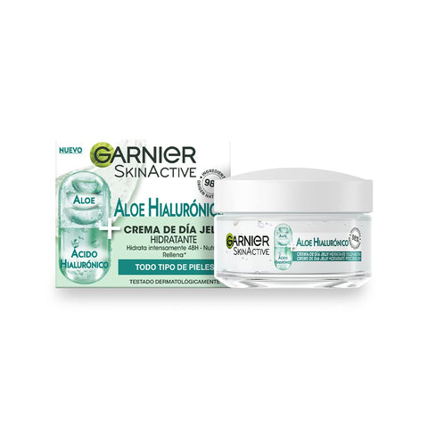 Garnier Hyaluronic Aloe Day Cream with Aloe Vera and Hyaluronic Acid, Intensely Moisturises 48 Hours, Nourishes and Filled