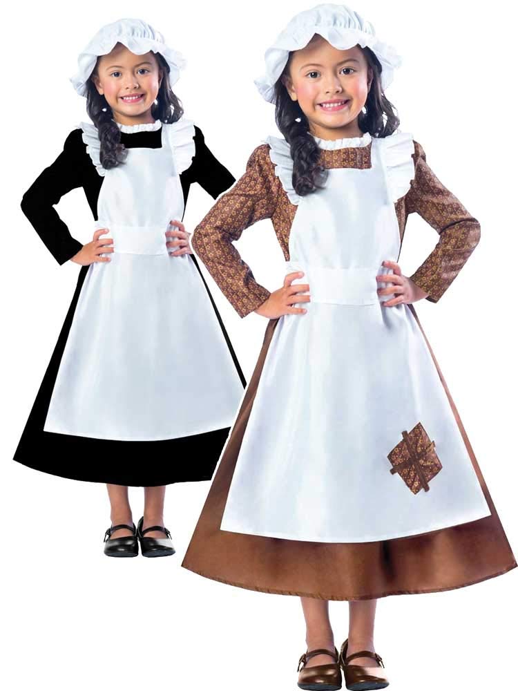 amscan 9902836 Childs Girls Brown Victorian Girl World Book Day Week Fancy Dress Costume 11-12 Years