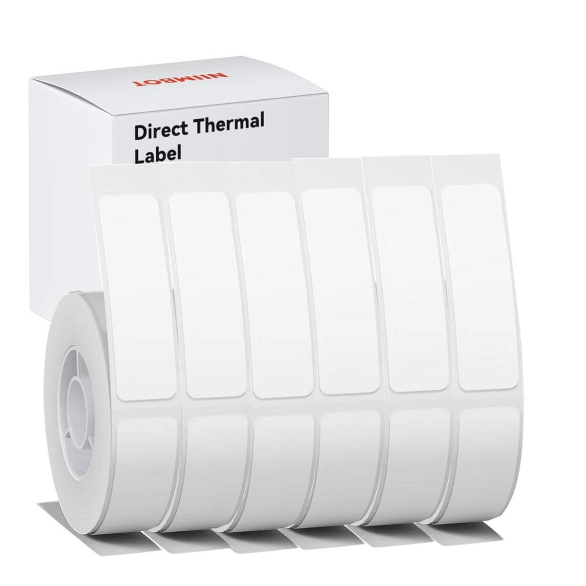 6Rolls Label Tape for NIIMBOT D11 D110 D101 Label Maker White 12x40mm Waterproof,Self-Adhesive Office and Home Labeling Tape Replacement.