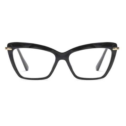 Womens Cat Eye Reading Glasses Fashion Crystal Eyewear Frame (Black, 1.0)
