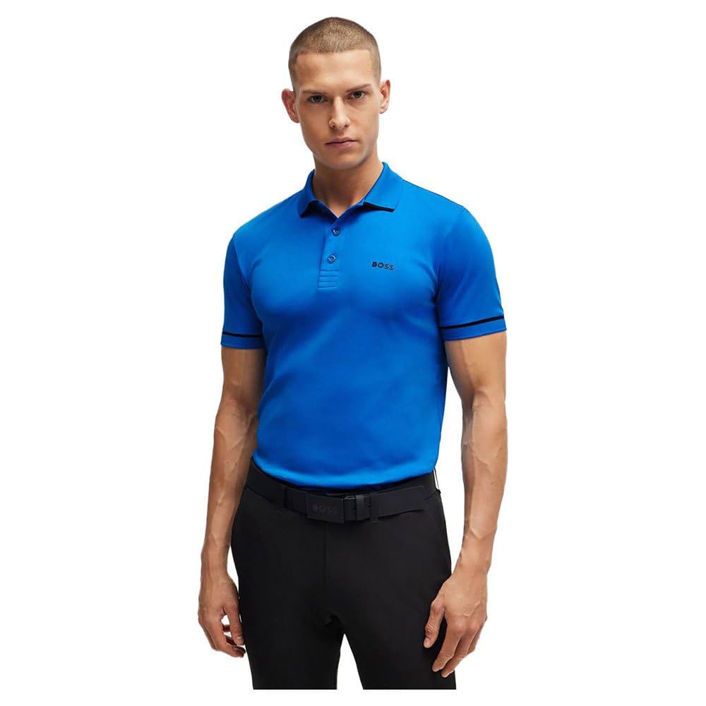 BOSS Mens Paule Logo-Print Slim-fit Polo Shirt in Interlock Cotton