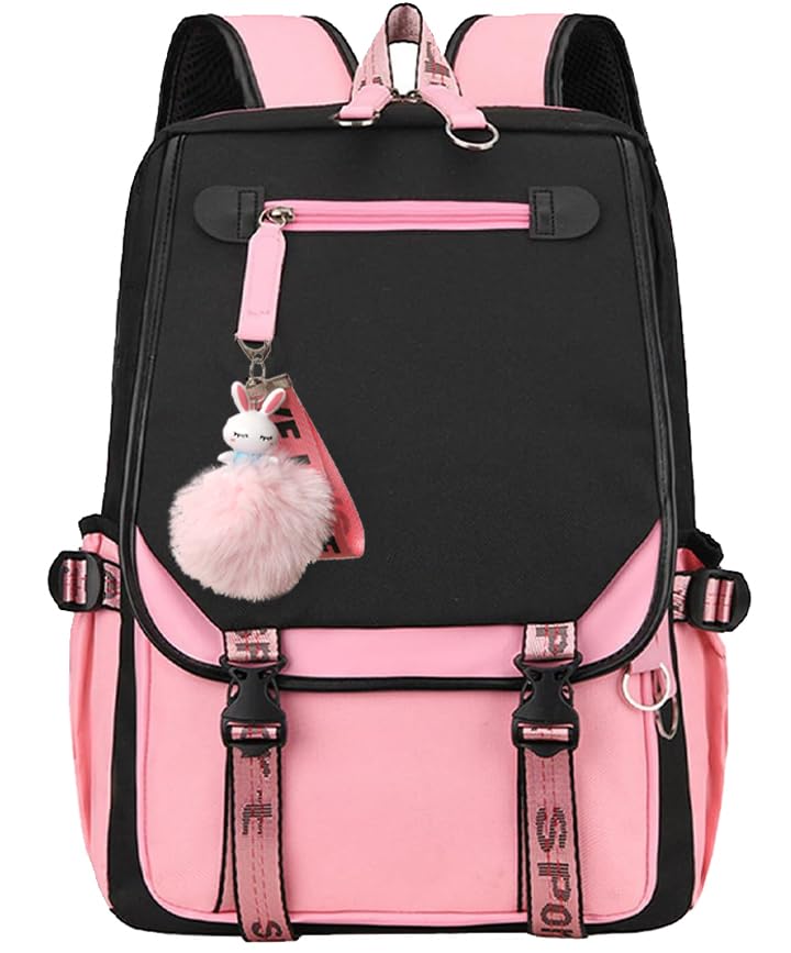 youcoscos Girls Backpack Aesthetic Backpack Cute School Bag Bookbag with USB Charge Port Outdoor Daypack for Teen Girls
