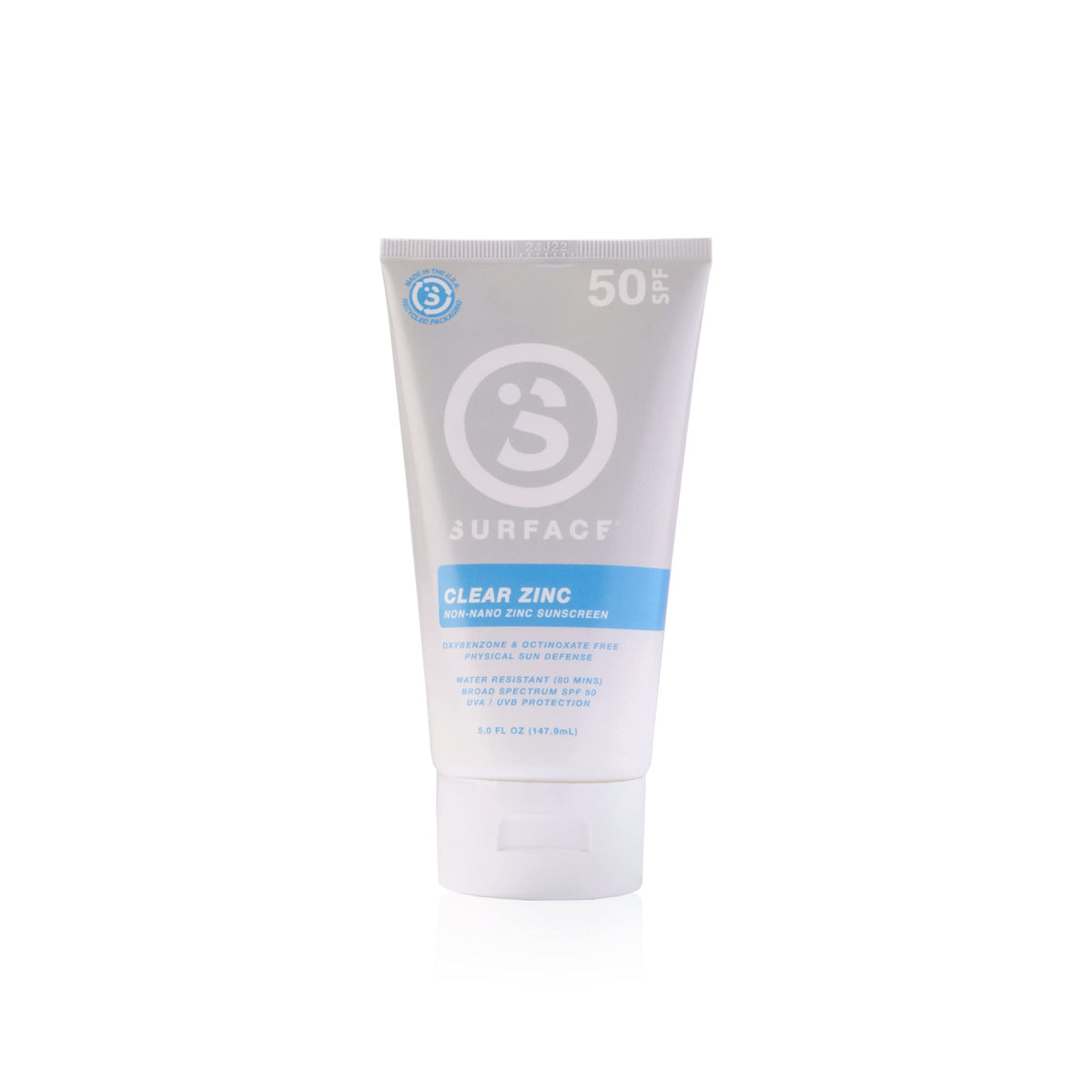 Surface Clear Zinc Sunscreen Lotion - Reef Safe, Broad Spectrum UVA/UVB Protection, Physical Sun Protection, Cruelty Free, Hypoallergenic, Ultra Water Resistant - SPF 50, 5 oz