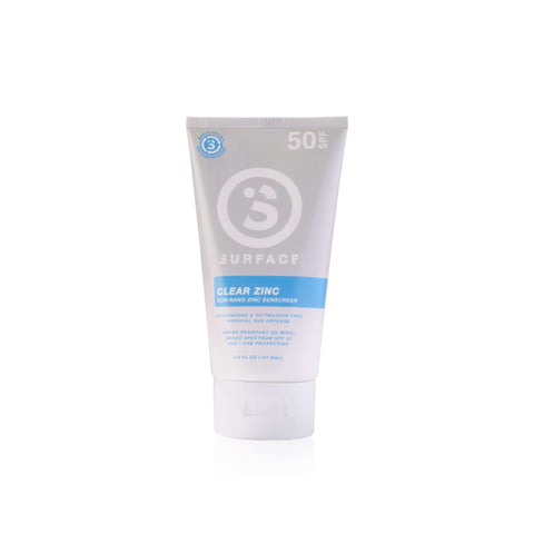 Surface Clear Zinc Sunscreen Lotion - Reef Safe, Broad Spectrum UVA/UVB Protection, Physical Sun Protection, Cruelty Free, Hypoallergenic, Ultra Water Resistant - SPF 50, 5 oz