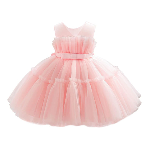 Miipat Baby Girl Dress Tulle Sleeveless Princess Toddler Girls Party Birthday Dresses Pageant Ball Gown Formal Wedding Baby Flower Girl Dress (LightPink 80 12-18 Months