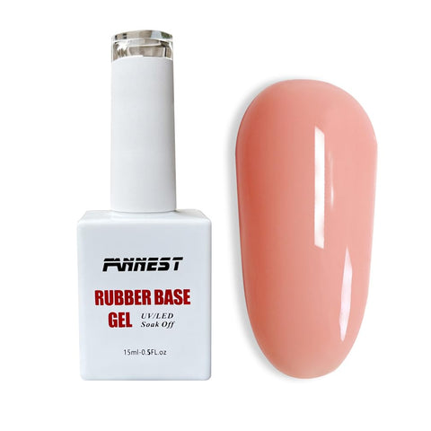 FANNEST Professional Rubber Base Gel nail polish,Rubber base coat for nails, Gel Polish Soak Off,Sheer Clear Nude Builder,For Nail Art DIY Manicure and Pedicure.