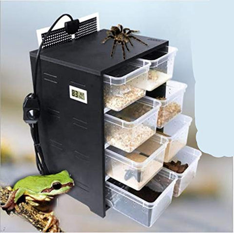 PVC Breeding Cabinet for Reptile in Winter Reptile Terrarium with Breeding Boxes (black ?with heating pad?)