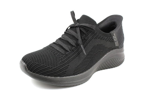 Skechers Sport Women's Women's Hands Free Slip-ins Ultra Flex 3.0-Brilliant Path Sneaker, Black/Black, 8.5