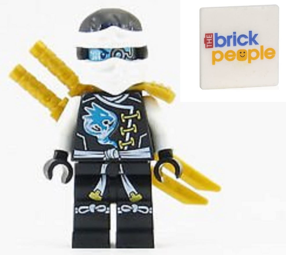 LEGO Ninjago: Zane Skybound Minifigure with Dual Gold Swords (70603)