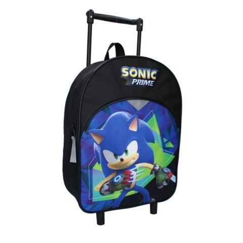 mybagstory - Trolley - Sonic - Black - Child - School - Kindergarten - Nursery - Primary - School Bag - Boys - Size 33 cm - Adjustable Straps - Wheels - Gift Idea, Black, 33 cm, Classic