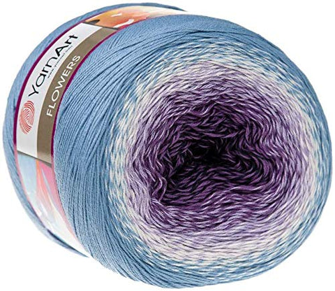 Yarn Art Flowers Yarn 55% Cotton 45% Acrylic 250gr 1094yds Multicolor Cotton Yarn Rainbow Crochet Yarn Spring Summer 2 Sport Yarn (264)