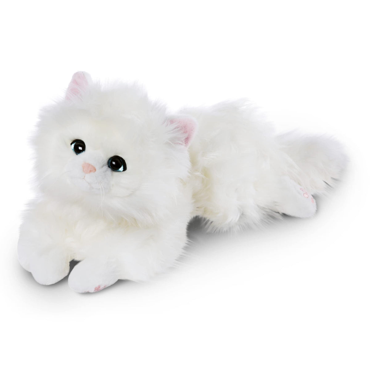 NICI Lying Cuddly Toy Cat Meowlina 35 cm I White Plush Cat I Fluffy Soft Toy Cat for Cuddly Toy Lovers - 48099