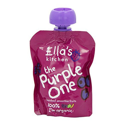 12 Pack of Gluten Free Ellas Kitchen Smoothie Fruits - Purple One 90 g