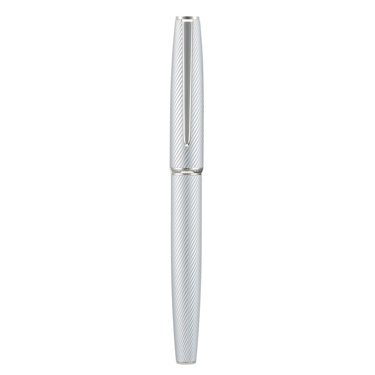 Hongdian A3 Silver Aluminum Fountain Pen, Extra Fine Nib Luxury Design Smooth Writing Pen with Converter and Metal Pen Case Set (Silver Trim)