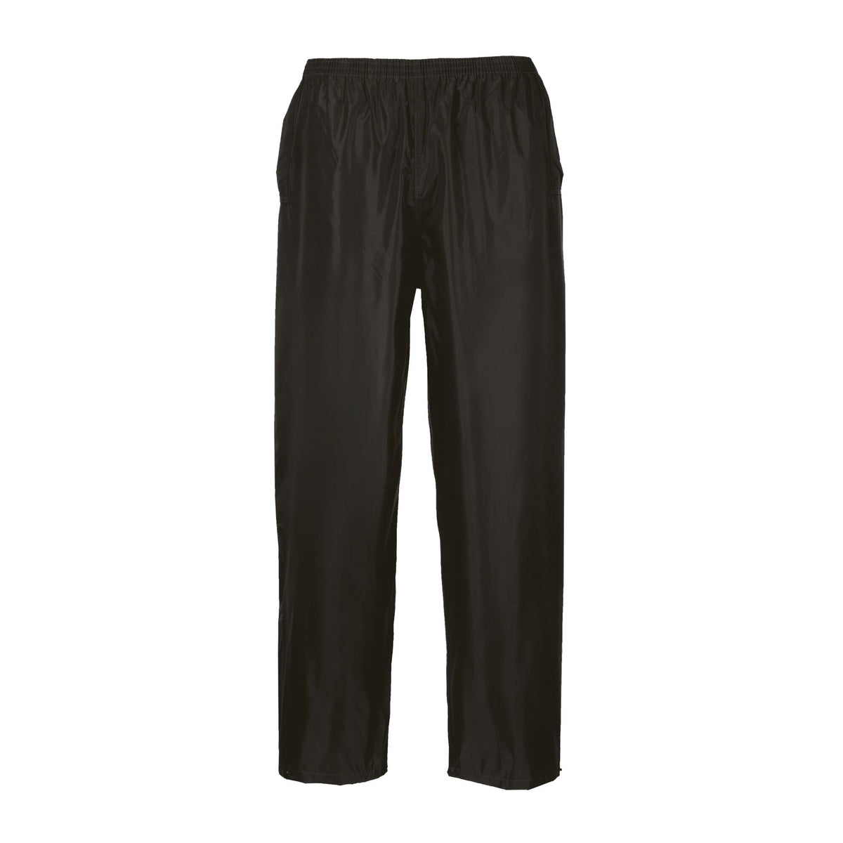 Portwest S441 Men's Waterproof Rain Trousers - Lightweight Adjustable Safety Overpants Class 3 Black, 5X-Large