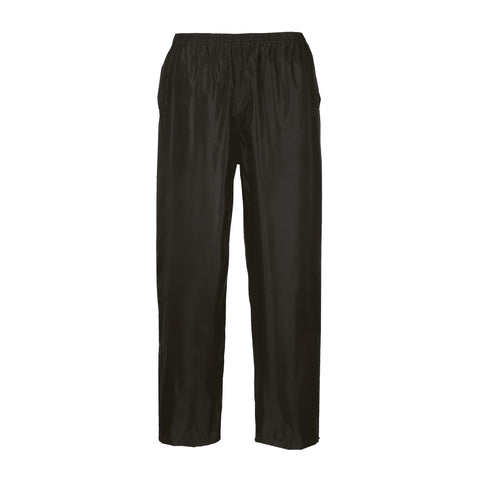 Portwest S441 Men's Waterproof Rain Trousers - Lightweight Adjustable Safety Overpants Class 3 Black, 5X-Large