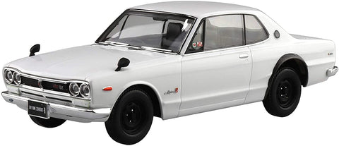 Aoshima Bunka Kyozai 09-B The Snap Kit Series Skyline 2000GT-R White Color Coded Plastic Model