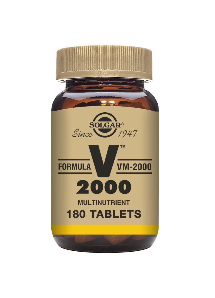 Solgar Formula VM-2000 Tablets - 180 tablets - Multivitamin and Mineral Formula for Daily Vitality - With Vitamins A, C & E - Fights Stress and Fatigue - Vegan