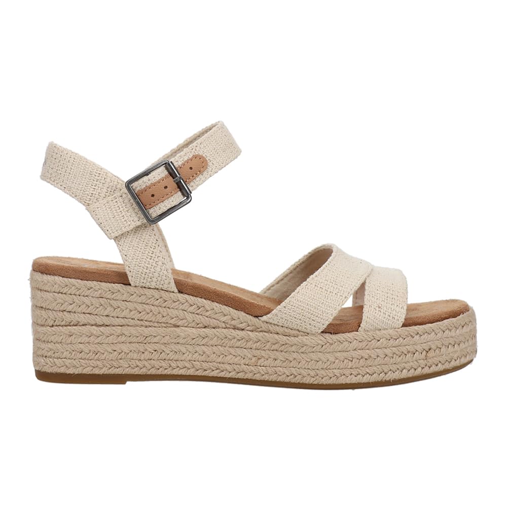 TOMS Womens Audrey Espadrille Athletic Sandals Casual Mid Heel 2-3" - Off White - Size 9 B