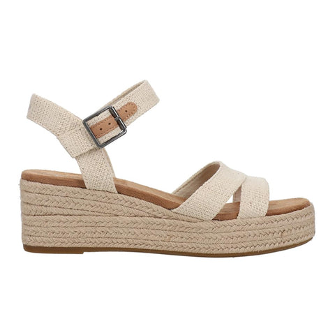 TOMS Womens Audrey Espadrille Athletic Sandals Casual Mid Heel 2-3" - Off White - Size 9 B