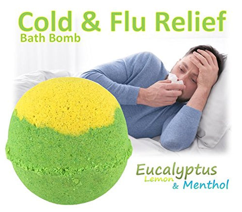 Cold & Flu Relief Eucalyptus, Lemon & Menthol Bath Bomb 220g