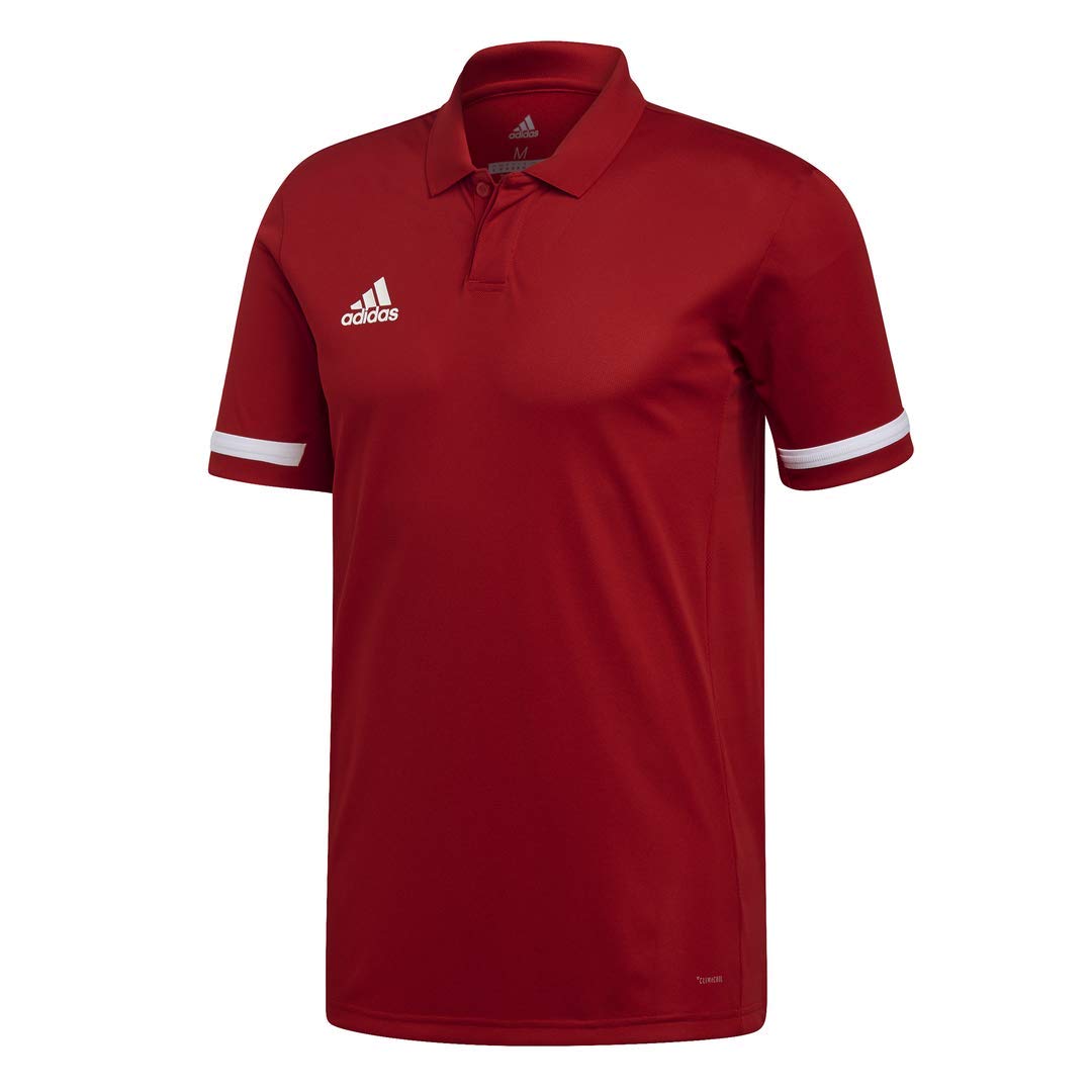 adidas Male Team 19 Polo Shirt, Power Red/White , S