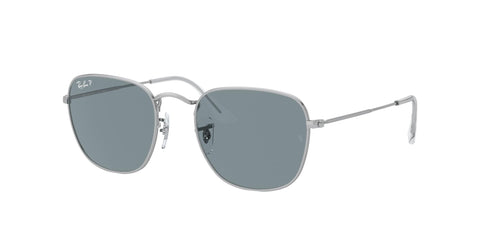 Ray-Ban RB3857 Frank Square Sunglasses, Silver/Polarized Blue, 51 mm