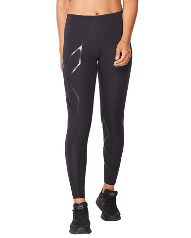2XU Women's Core Compression Tights, Black/Silver, XS