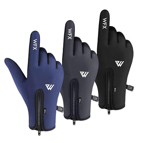 WESTWOOD FOX Cycling Gloves for Kids,Thermal Winter gloves for Boy Girl,Windproof,Anti-Slip,Touchscreen, Palm Grip, Full Finger Gloves for Cycling, Hiking, Mountain Biking, Running (L, BLACK)