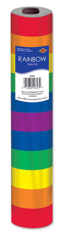 Beistle Plastic Rainbow Party Table Roll Happy Birthday Decorations-Unicorn Theme Tableware Accessory-Rectangular Tablecloths, 40" x 100', Red/Orange/Yellow/Green/Blue/Purple