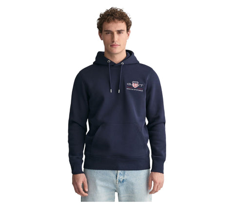 GANT Men's Reg Medium Archive Shield Hoodie Hooded Sweatshirt , Evening Blue,L