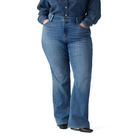 Levi's Women's Plus 726 High Rise Flare Jeans, (New) Medium Indigo Worn in, 39 Regular