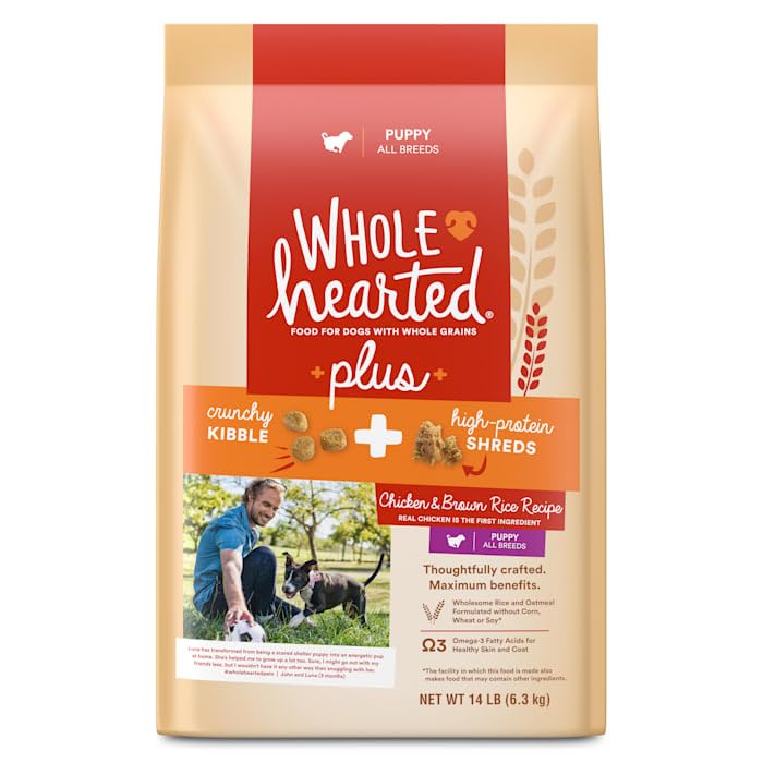 WholeHearted Plus Chicken & Brown Rice Recipe with Whole Grains Dry Puppy Food, 14 lbs.