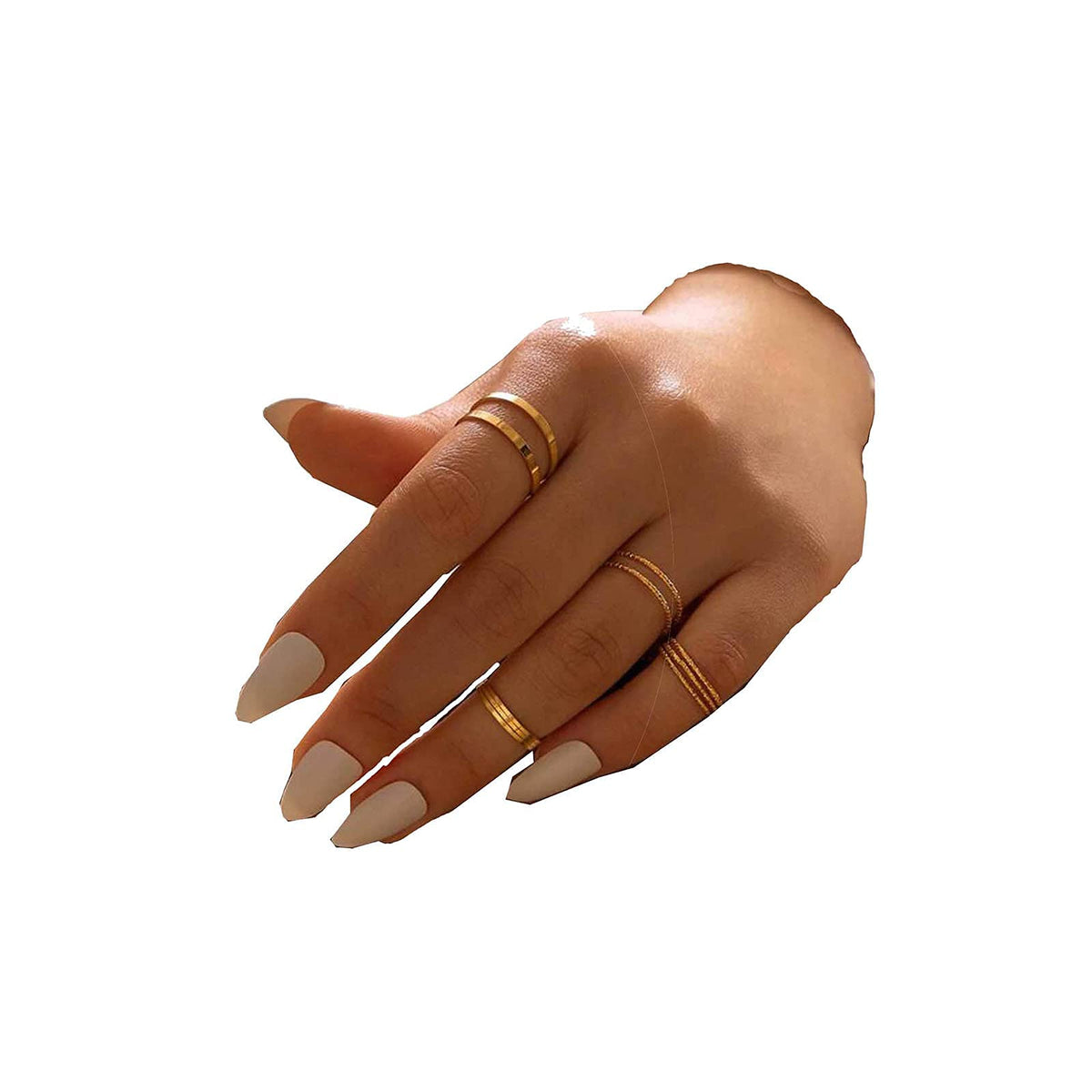 Yheakne Boho Rings Set Stackable Knuckle Rings Retro Vintage Midi Rings Stylish Joint Finger Rings Accessories for Women and Girls (Gold)