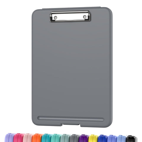 Macroclo Clipboard with Storage, 8.5 x 11â€ Storage Clipboard with Low Profile Clip, Heavy Duty Nursing Clipboards Foldable, Coaches Clipboard for Classroom, Teacher, Office School Supplies(Grey).