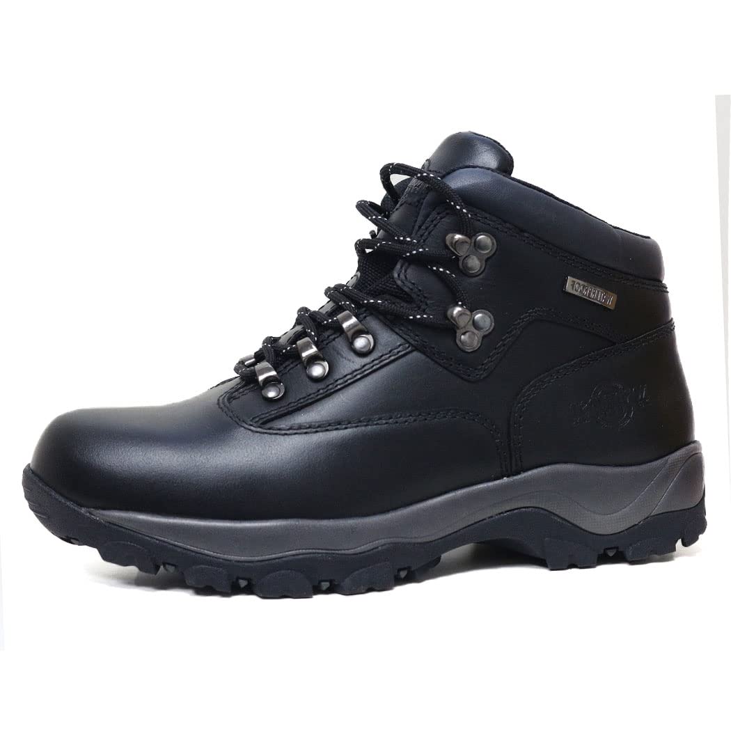 Northwest Territory Inuvik Men's Hiking/Walking Leather Waterproof High Rise Boots (Black Grey Blk, numeric_10)
