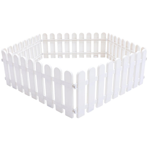 MAGICLULU 5Pcs White Plastic Fence Garden Picket Fence Plastic Path Fence Panels for Christmas Xmas Tree Gate