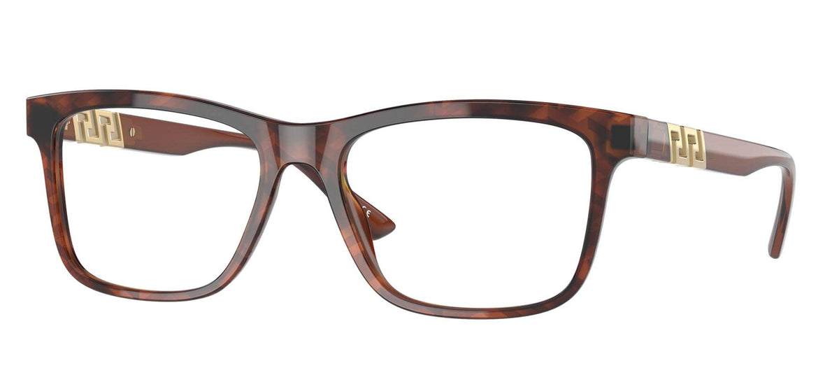 Versace VE 3319 5354 Havana Plastic Square Eyeglasses 55mm