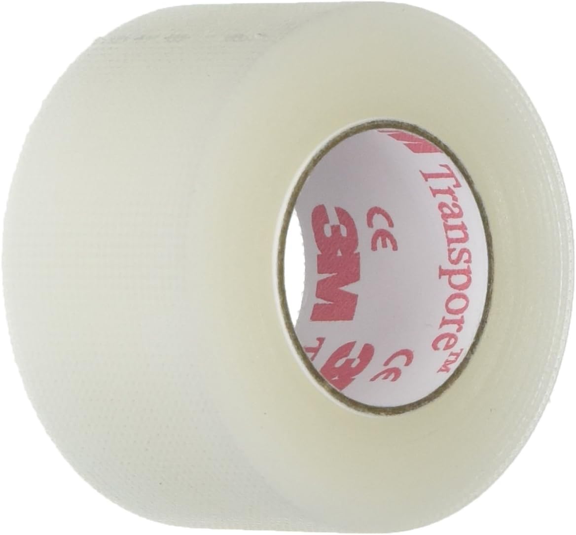 3M Transpore Clear 1-Inch Wide First Aid Tape, 10-Yard Roll (2 Rolls)