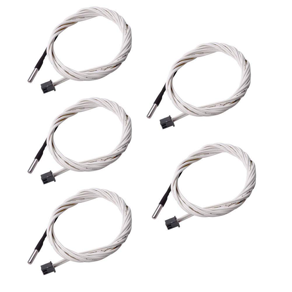 DollaTek 5Pcs 1M Thermistor Temperature Sensor HT-NTC100K 350 Degrees Celsius High Temperature for 3D Printer
