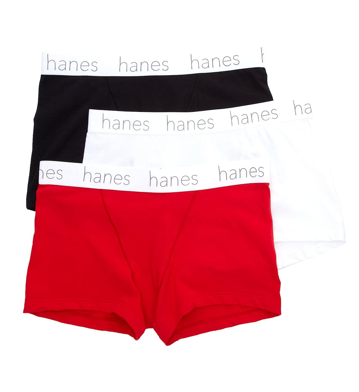 Hanes Women's Cotton Blend Boxer Brief Panty - 3 Pack, 45UOBB, Black/White/Shelton, S