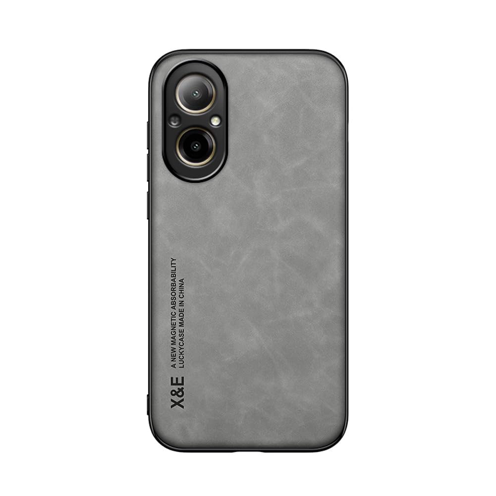Kepuch Silklike Case Compatible for Oppo Realme C67 4G - Magnetic Holder Built-in Metal Plate Cover Bumper - Gray
