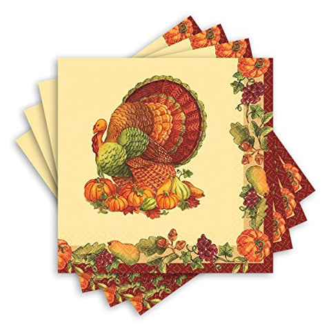 Joyful Thanksgiving Multicolored Paper Beverage Napkins, 125 Ct. | Party Tableware