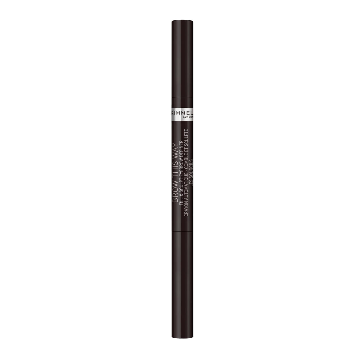 RIMMEL LONDON - Brow This Way - Fill & Sculpt Eyebrow Definer - Soft Pencil and Brush Duo - Creamy Glide On Formula - All Day Wear - Transfer-proof, Fade-proof - Soft Black - 0.25g