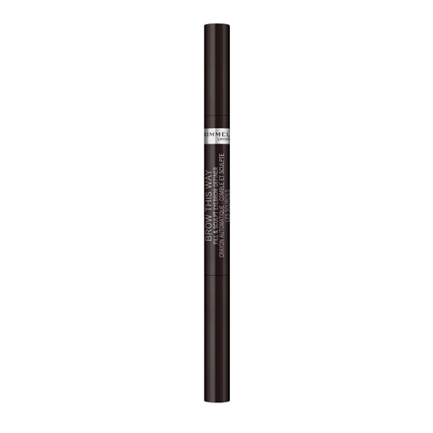 RIMMEL LONDON - Brow This Way - Fill & Sculpt Eyebrow Definer - Soft Pencil and Brush Duo - Creamy Glide On Formula - All Day Wear - Transfer-proof, Fade-proof - Soft Black - 0.25g
