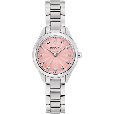 Bulova Women Analog Quartz Watch with Stainless Steel Strap 96P249